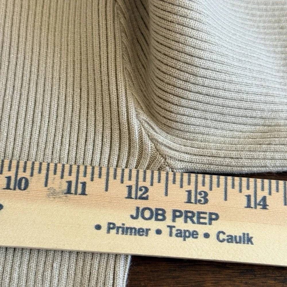 Lulus‎ Curated Forecast Sweater Top XS Beige Ribbed Mock Neck Stretch